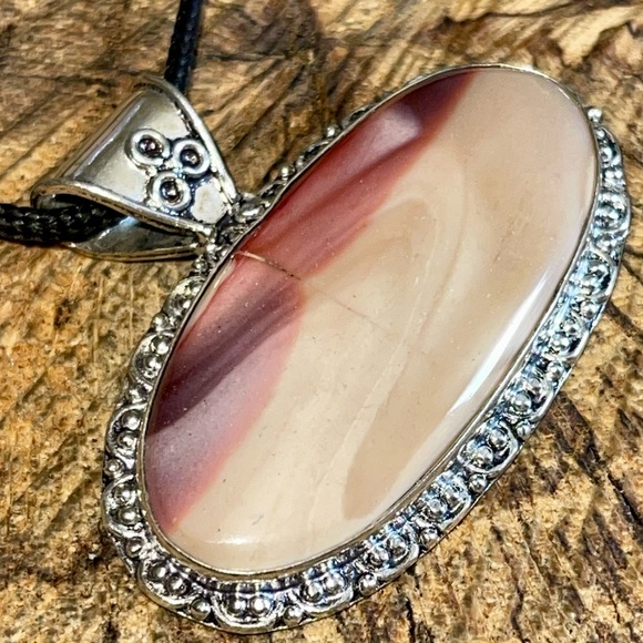 Burgundy Brown Mookaite Pendant - Picture 10 of 15